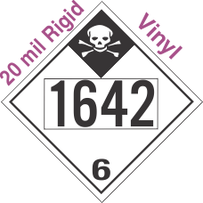 Inhalation Hazard Class 6.1 UN1642 20mil Rigid Vinyl DOT Placard