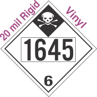 Inhalation Hazard Class 6.1 UN1645 20mil Rigid Vinyl DOT Placard