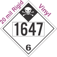 Inhalation Hazard Class 6.1 UN1647 20mil Rigid Vinyl DOT Placard