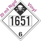 Inhalation Hazard Class 6.1 UN1651 20mil Rigid Vinyl DOT Placard