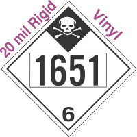 Inhalation Hazard Class 6.1 UN1651 20mil Rigid Vinyl DOT Placard