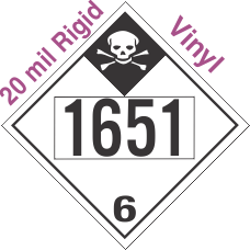 Inhalation Hazard Class 6.1 UN1651 20mil Rigid Vinyl DOT Placard