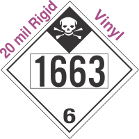 Inhalation Hazard Class 6.1 UN1663 20mil Rigid Vinyl DOT Placard