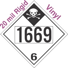 Inhalation Hazard Class 6.1 UN1669 20mil Rigid Vinyl DOT Placard