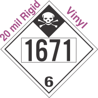 Inhalation Hazard Class 6.1 UN1671 20mil Rigid Vinyl DOT Placard