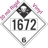 Inhalation Hazard Class 6.1 UN1672 20mil Rigid Vinyl DOT Placard