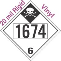 Inhalation Hazard Class 6.1 UN1674 20mil Rigid Vinyl DOT Placard