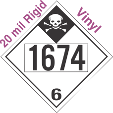 Inhalation Hazard Class 6.1 UN1674 20mil Rigid Vinyl DOT Placard