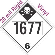 Inhalation Hazard Class 6.1 UN1677 20mil Rigid Vinyl DOT Placard