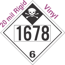 Inhalation Hazard Class 6.1 UN1678 20mil Rigid Vinyl DOT Placard