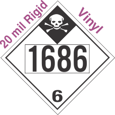 Inhalation Hazard Class 6.1 UN1686 20mil Rigid Vinyl DOT Placard