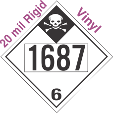 Inhalation Hazard Class 6.1 UN1687 20mil Rigid Vinyl DOT Placard