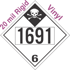 Inhalation Hazard Class 6.1 UN1691 20mil Rigid Vinyl DOT Placard