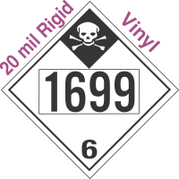 Inhalation Hazard Class 6.1 UN1699 20mil Rigid Vinyl DOT Placard