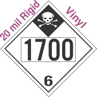 Inhalation Hazard Class 6.1 UN1700 20mil Rigid Vinyl DOT Placard