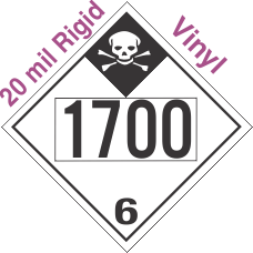 Inhalation Hazard Class 6.1 UN1700 20mil Rigid Vinyl DOT Placard