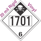Inhalation Hazard Class 6.1 UN1701 20mil Rigid Vinyl DOT Placard