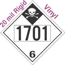 Inhalation Hazard Class 6.1 UN1701 20mil Rigid Vinyl DOT Placard