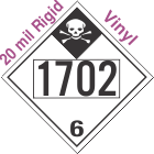 Inhalation Hazard Class 6.1 UN1702 20mil Rigid Vinyl DOT Placard