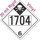 Inhalation Hazard Class 6.1 UN1704 20mil Rigid Vinyl DOT Placard