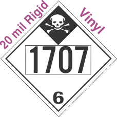 Inhalation Hazard Class 6.1 UN1707 20mil Rigid Vinyl DOT Placard