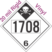 Inhalation Hazard Class 6.1 UN1708 20mil Rigid Vinyl DOT Placard