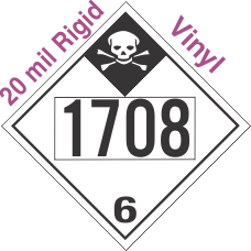 Inhalation Hazard Class 6.1 UN1708 20mil Rigid Vinyl DOT Placard