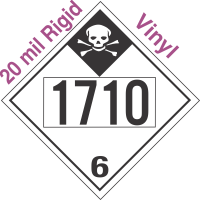 Inhalation Hazard Class 6.1 UN1710 20mil Rigid Vinyl DOT Placard