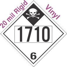Inhalation Hazard Class 6.1 UN1710 20mil Rigid Vinyl DOT Placard