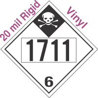 Inhalation Hazard Class 6.1 UN1711 20mil Rigid Vinyl DOT Placard