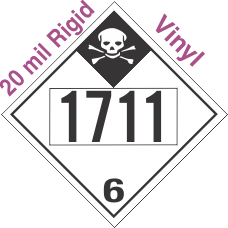 Inhalation Hazard Class 6.1 UN1711 20mil Rigid Vinyl DOT Placard