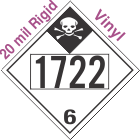 Inhalation Hazard Class 6.1 UN1722 20mil Rigid Vinyl DOT Placard