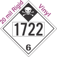 Inhalation Hazard Class 6.1 UN1722 20mil Rigid Vinyl DOT Placard