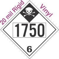 Inhalation Hazard Class 6.1 UN1750 20mil Rigid Vinyl DOT Placard