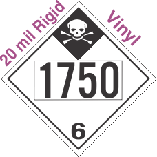Inhalation Hazard Class 6.1 UN1750 20mil Rigid Vinyl DOT Placard