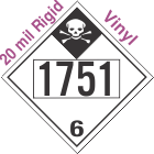 Inhalation Hazard Class 6.1 UN1751 20mil Rigid Vinyl DOT Placard