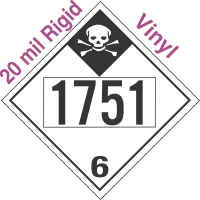 Inhalation Hazard Class 6.1 UN1751 20mil Rigid Vinyl DOT Placard