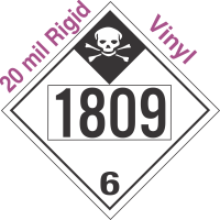 Inhalation Hazard Class 6.1 UN1809 20mil Rigid Vinyl DOT Placard