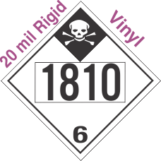 Inhalation Hazard Class 6.1 UN1810 20mil Rigid Vinyl DOT Placard