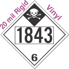 Inhalation Hazard Class 6.1 UN1843 20mil Rigid Vinyl DOT Placard