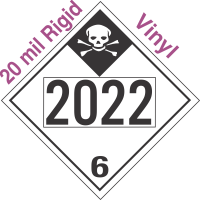 Inhalation Hazard Class 6.1 UN2022 20mil Rigid Vinyl DOT Placard