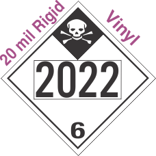 Inhalation Hazard Class 6.1 UN2022 20mil Rigid Vinyl DOT Placard
