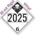 Inhalation Hazard Class 6.1 UN2025 20mil Rigid Vinyl DOT Placard