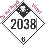 Inhalation Hazard Class 6.1 UN2038 20mil Rigid Vinyl DOT Placard