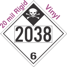 Inhalation Hazard Class 6.1 UN2038 20mil Rigid Vinyl DOT Placard