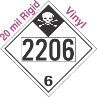 Inhalation Hazard Class 6.1 UN2206 20mil Rigid Vinyl DOT Placard