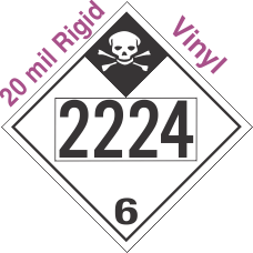 Inhalation Hazard Class 6.1 UN2224 20mil Rigid Vinyl DOT Placard