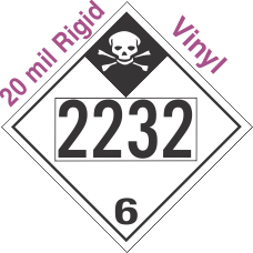 Inhalation Hazard Class 6.1 UN2232 20mil Rigid Vinyl DOT Placard
