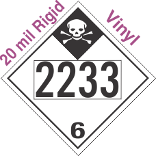 Inhalation Hazard Class 6.1 UN2233 20mil Rigid Vinyl DOT Placard
