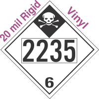 Inhalation Hazard Class 6.1 UN2235 20mil Rigid Vinyl DOT Placard